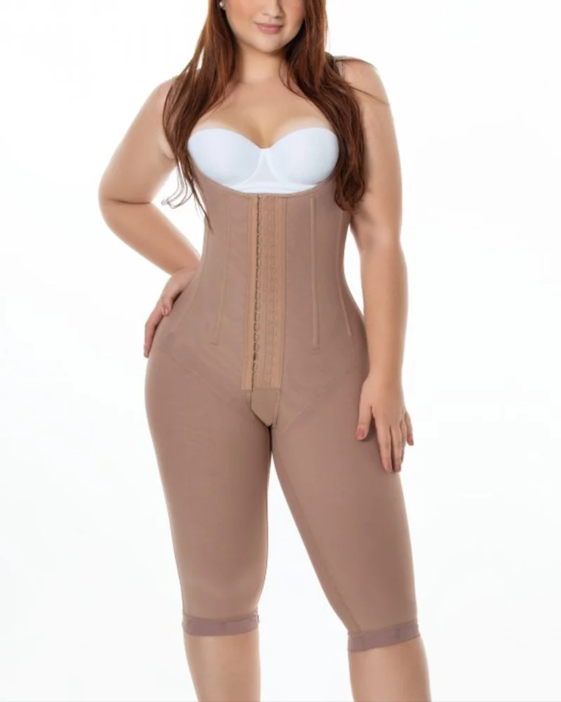 

Women High Compression Three-Breasted Hook-Eye Shapewear Waist Trainer Abdomen Control Sexy Butt Lifter Bodysuit