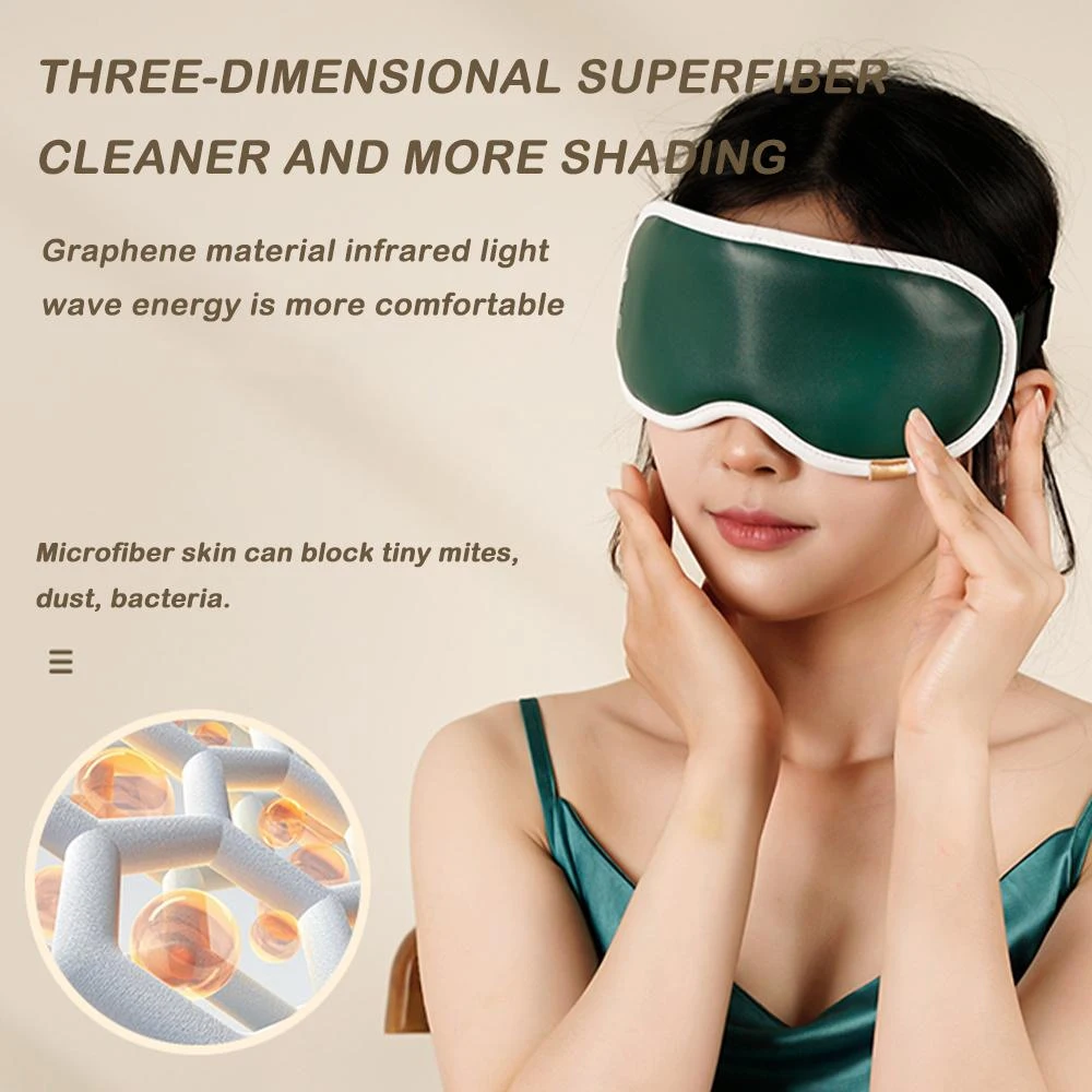 Wireless Heated Eye Mask Rechargeable Smart Eye Massager Relax Strain Dry Dark Circles Improve Sleep 3D Contoured Eye Sleep Mask