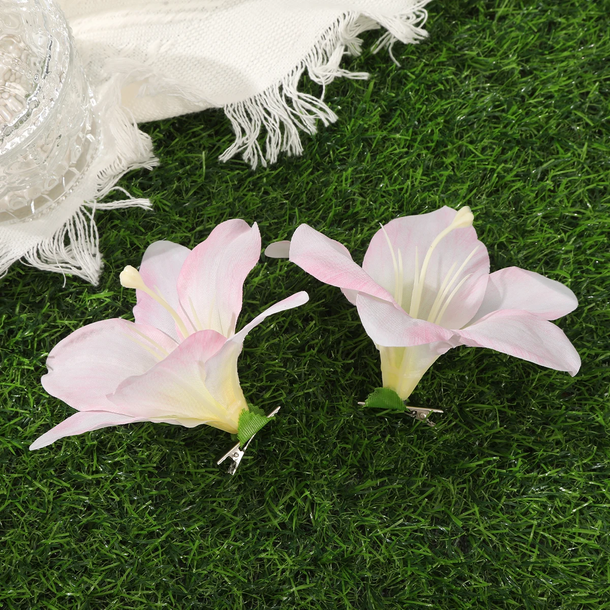 Simulated Flower Hair Clip Pink Seaside Holiday Hairpin Side Clip Styling Hair Accessories Korean Temperament Hairpin