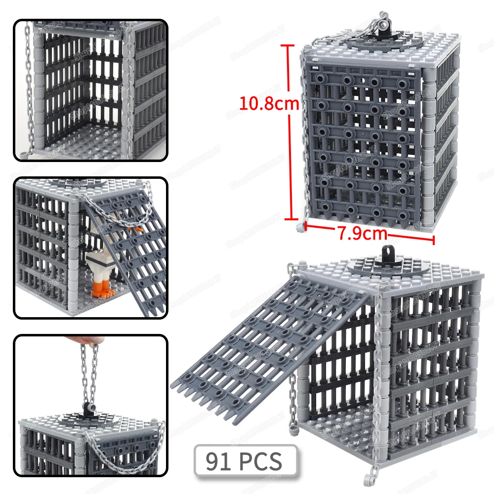 Polygons Cages Chains Enclosures Building Blocks Moc Figures Capture Mutations Monsters Equipment Models Children Gifts Boy Toys