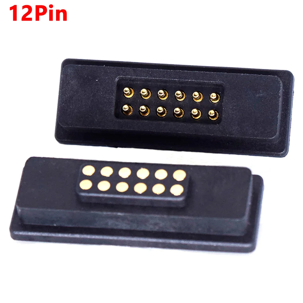 1Pair 2A 6Pin 7Pin 8Pin 9Pin 10Pin 11Pin 12Pin Waterproof Magnetic Pogo Pin Connector Male Female  Spring Loaded DC Power Socket