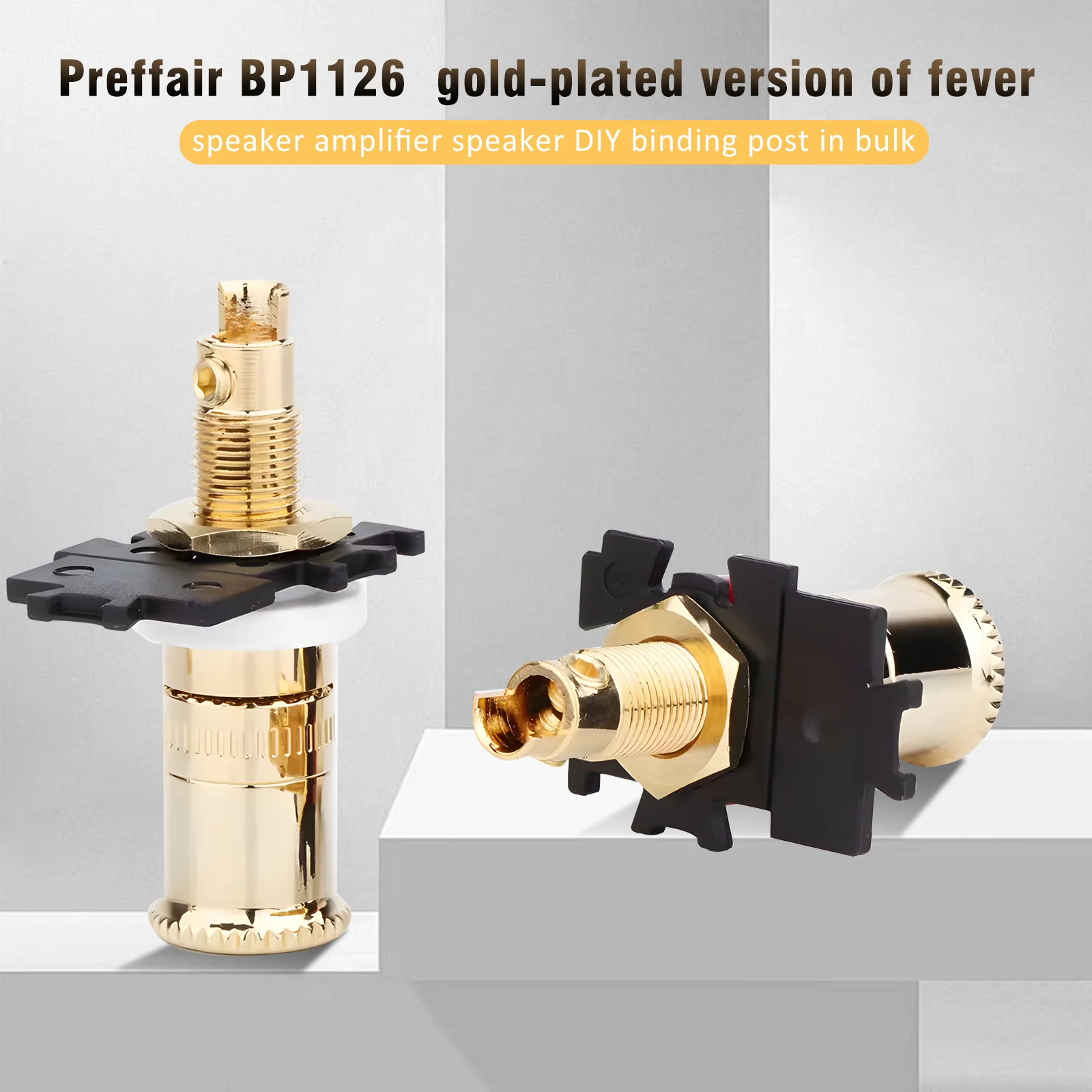 878L-S عمود ربط 0763 مطلي بالذهب محطة ملزمة آخر قفل برغي لتقوم بها بنفسك عمود ربط لمكبر للصوت #2