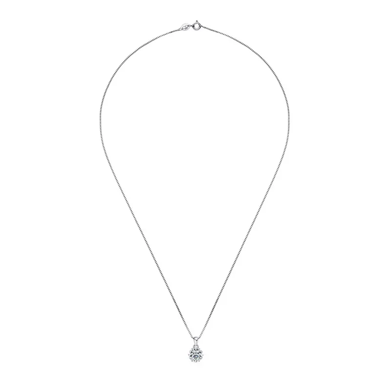 Collana con ciondoli Moissanite da 6.5MM 1ct 100% ciondoli con fiocco di neve in argento Sterling 925 per accessori donna regalo per feste gioielleria raffinata