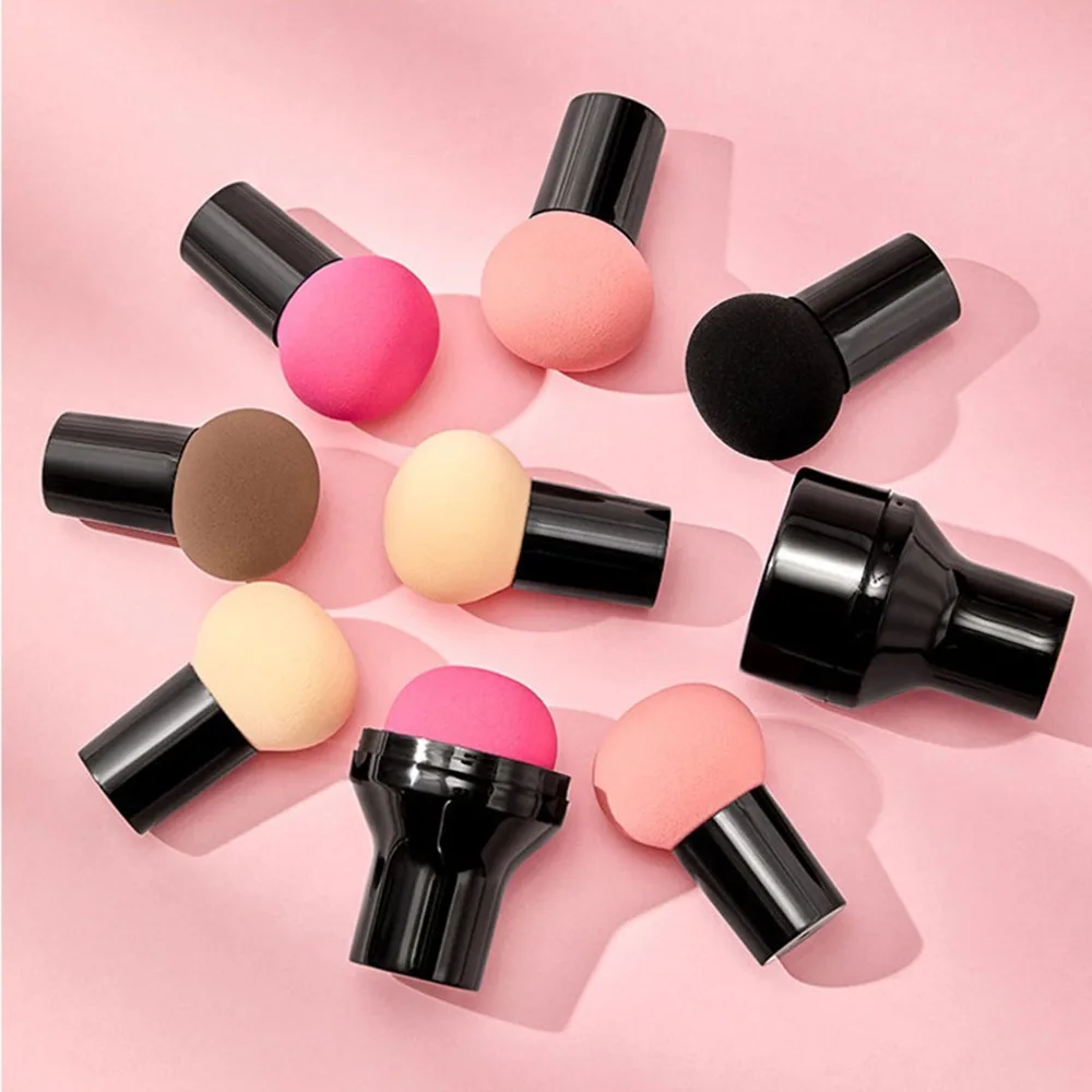 Nuova spugna per trucco con testa a fungo con scatola di immagazzinaggio Fondotinta Soffio cosmetico in polvere Pennello per trucco a doppio uso asciutto e bagnato Strumenti di bellezza