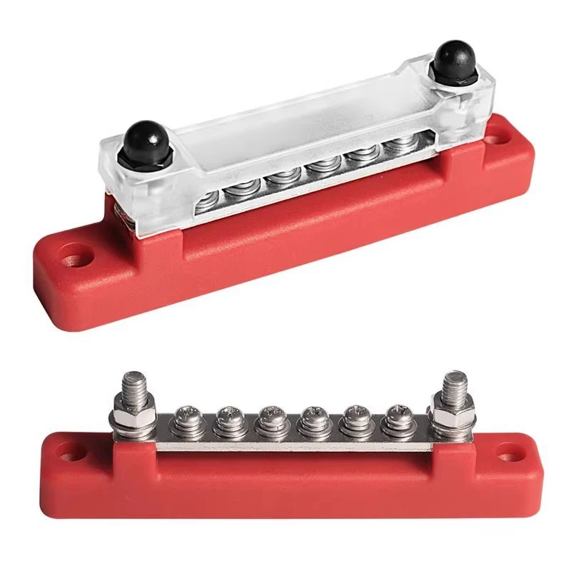 Hot Sale 1/2Pcs Bus Bar Battery Power Distribution Block 12V M6 Stud Positive Negative Bus Bar For Truck Boat Car Camper