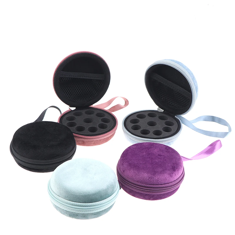 10Slots 1-2ml Essential Oil Storage Bag Travel Portable Case Organizer Velvet Storage Bag Essential Oils Organizer 5Colors