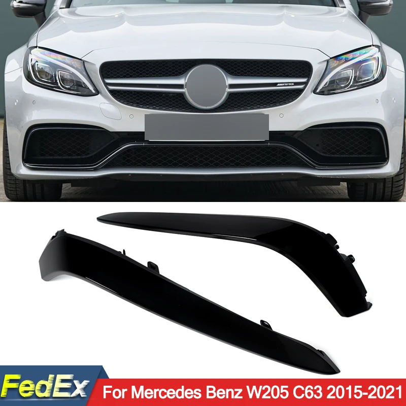Spoiler Trim fit For Mercedes Benz C63 C63s W205 C-class Amg Petrol Convertible Front Bumper Lower 2015 2016 2017 2018-2021 lip