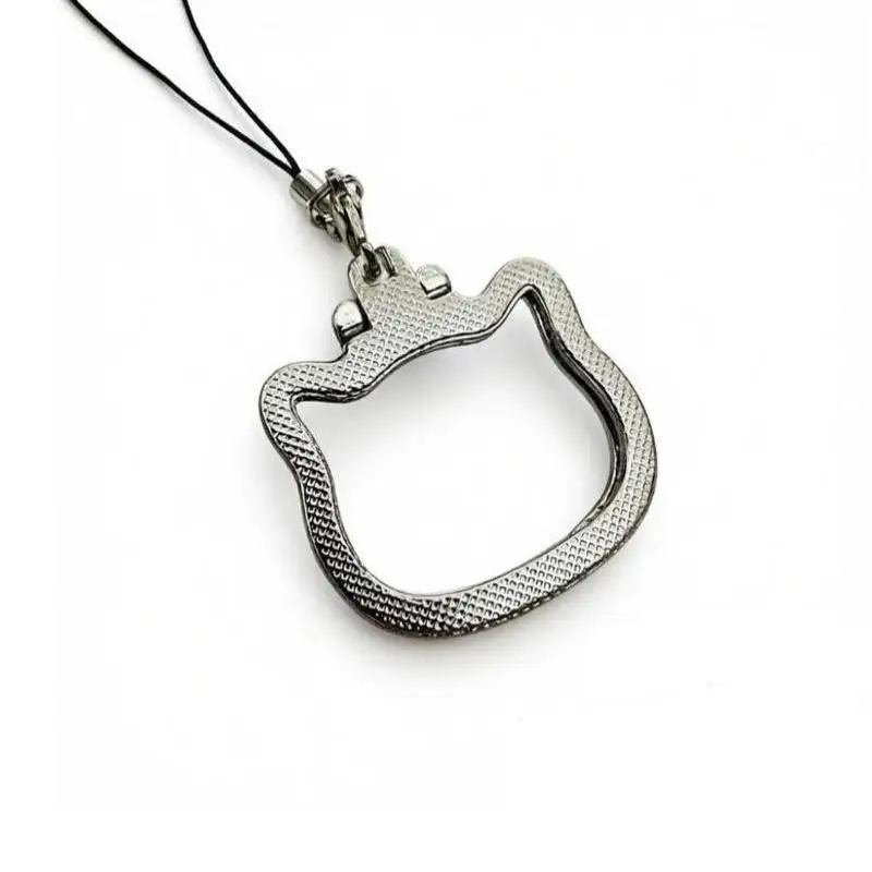 Cute Cat‑Shaped Alloy Phone Lanyard 2‑in‑1 Finger Ring Foldable Stand for Video Watching Daily Use & Travel view 5
