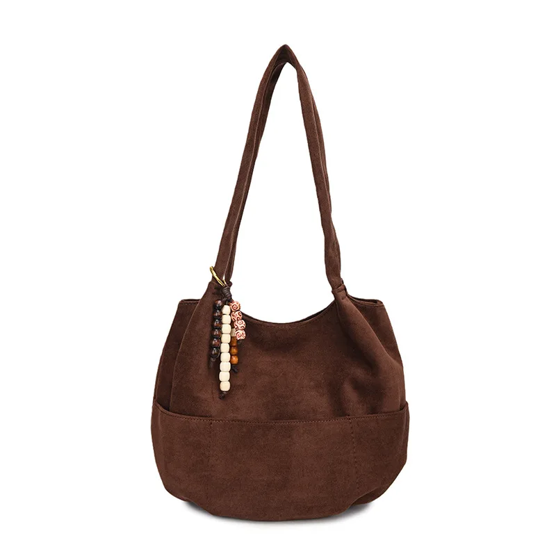 Tas Selempang Matte Musim Gugur 2025, Tas Vintage Luas untuk Wanita, Tas Selempang Dumpling untuk Kerja, Tas Serbaguna untuk Siang dan Malam