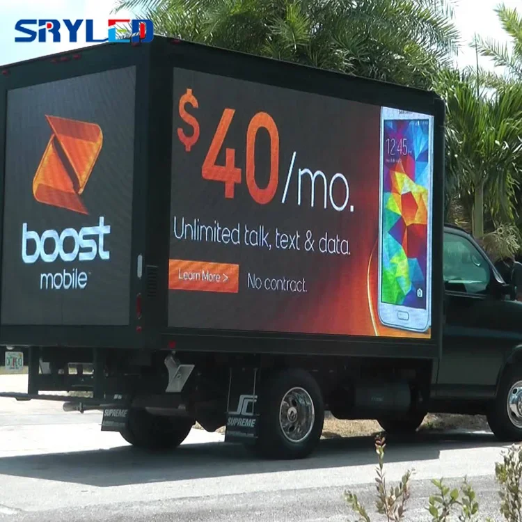 SRY Outdoor P10 Digital Advertising Led Mobile Billboard Truck for Sale