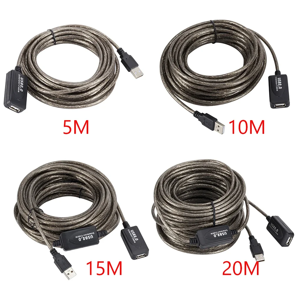 5/10/15/20 m USB 2.0 Verlängerungskabel Stecker auf Buchse Active Repeater Drahtlose Netzwerkkarte Extender Kabel USB-Adapter