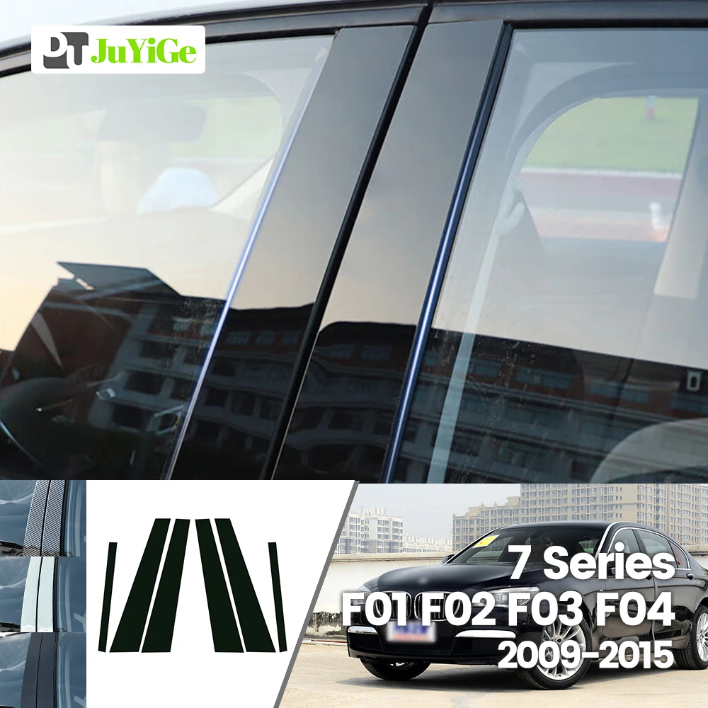 

For BMW 7 Series F01 F02 F03 F04 2009-2015 2010 Bright Black Carbon Fibre Window Door B C Sticker