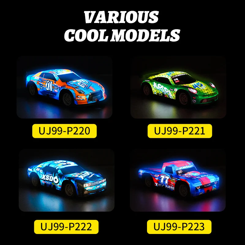 MEOA 1/22 2.4G Noctilucent Light Mini RC Car 4WD Speed Racing 1/24 Off-Road Rally Drift Car Multiplayer Competition Indoor Toys