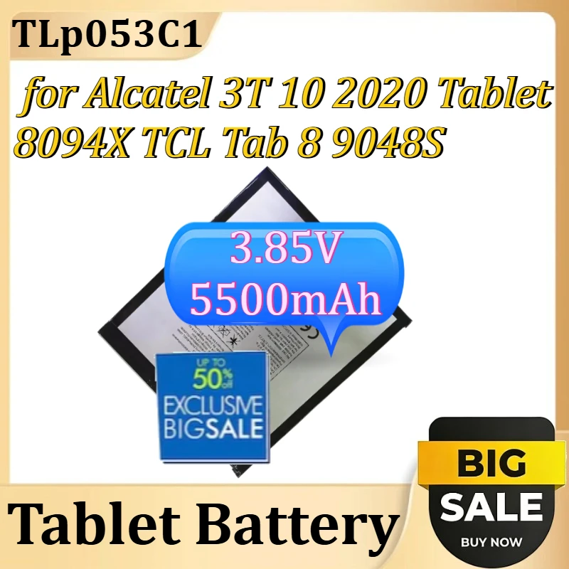 

Аккумулятор TLp053C1 для планшетов Alcatel 3T 10 2020 (8094X) и TCL Tab 8 9048S, 3.85В 5500мАч