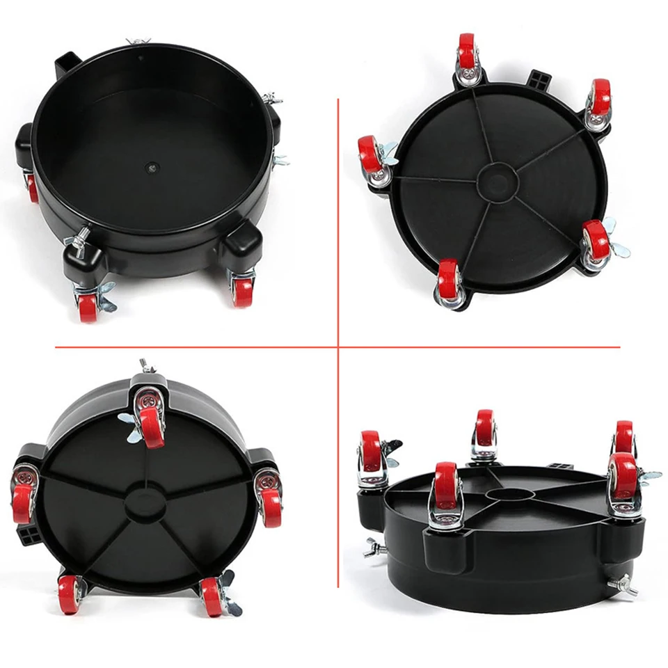 Heavy Duty Rolling Tray for Car Wash Bucket,Thickened Base Mobile Dolly with 4 Swivel Wheels,Bucket Stand for Auto Detailing HXD