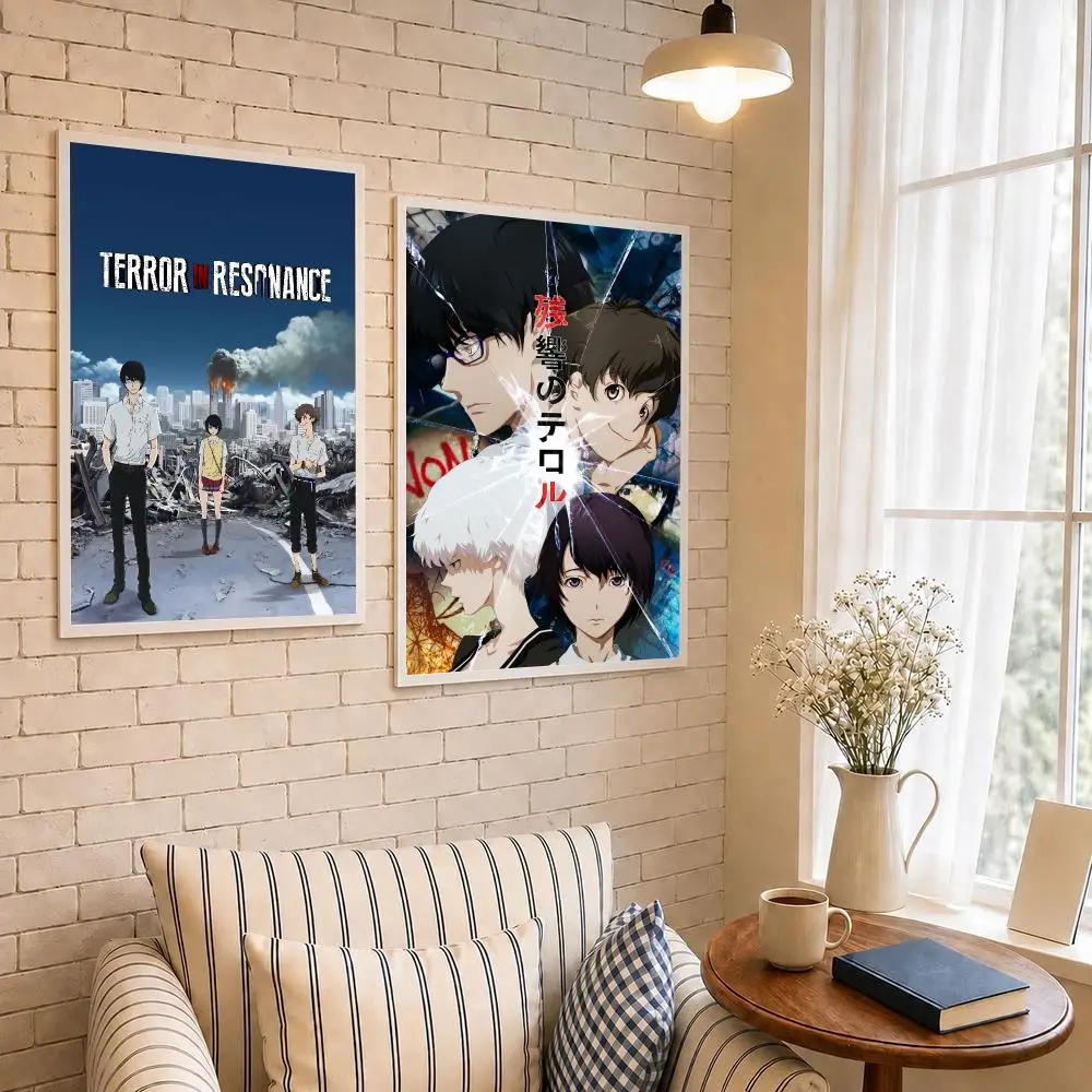 Anime T-Terror in Resonance Poster PP Self-Adhesive Waterproof Wall Decor for Bedroom,Living Room,Dorm,Bar Aesthetic Decor Gift