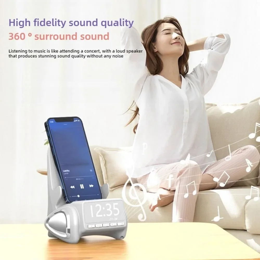 Desktop Wireless Charger With Speaker Phone Holder Stand For iPhone 16-12 Pro Max Samsung S25 S24 Xiaomi Smart Charging Holder view 4