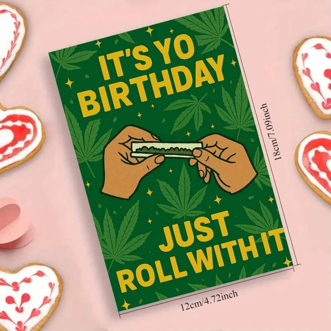 Funny Stoner Themed Birthday Card, Humorous 