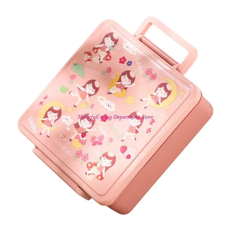 

Детская коробка Bentos с 4 разделенными секциями и ручка с просторным приготовлением пищи для ежедневного использования