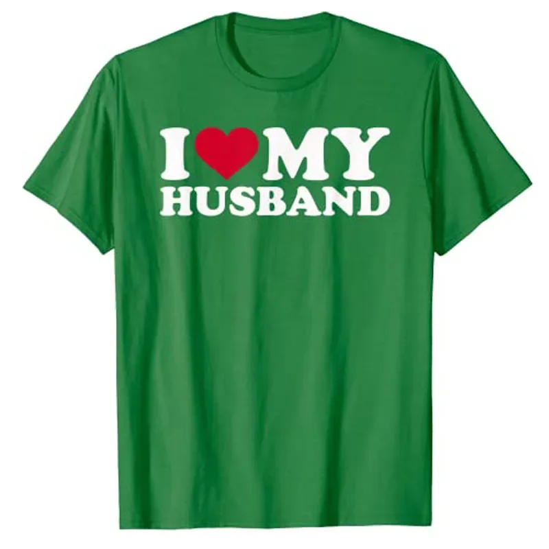 I Love My Husband T-Shirt I-Heart-My-Husband Clothes Men\'s Fashion Hubby Tee Tops Husband-Gifts Short Sleeve Streetwear Outfits