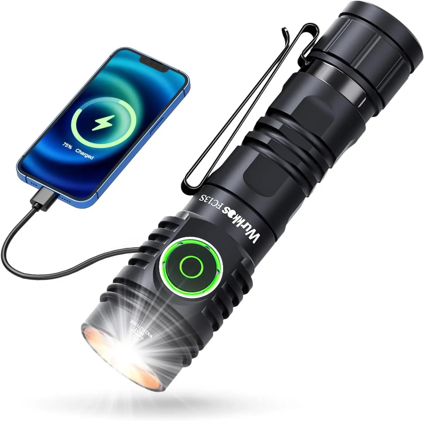 Wurkkos FC13 3500lm Powerful 18650 EDC Flashlight Reverse Charging XHP50.2 RGB AUX Button Light Anduril 2.0 IP68
