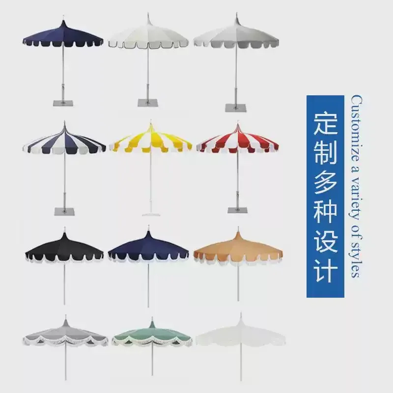 For Large Garden Outdoor Umbrella, Aluminum Pole Polyester Canopy Patio Parasol Without Base For Backyard Pool