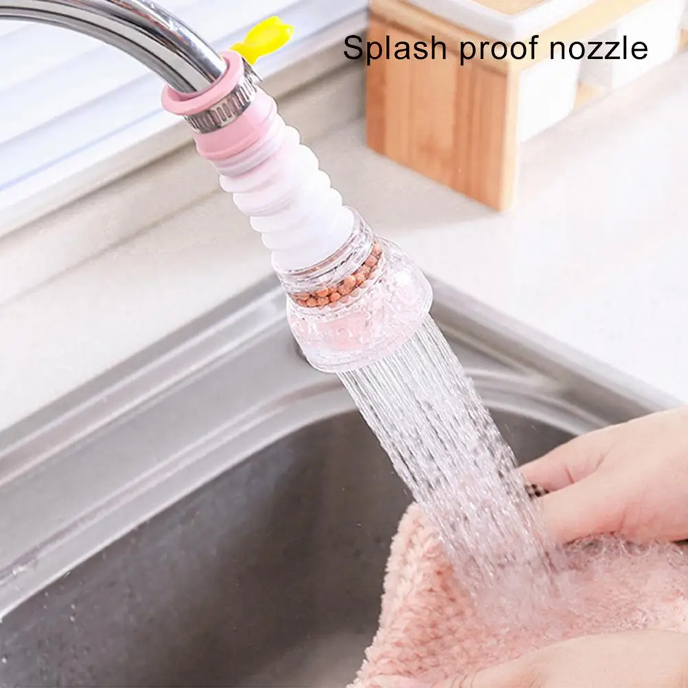 360 Adjustable Flexible Kitchen Faucet Tap Extender Splash-Proof Water Filter Outlet Head Water Saving Sprayer Filter Diffuser