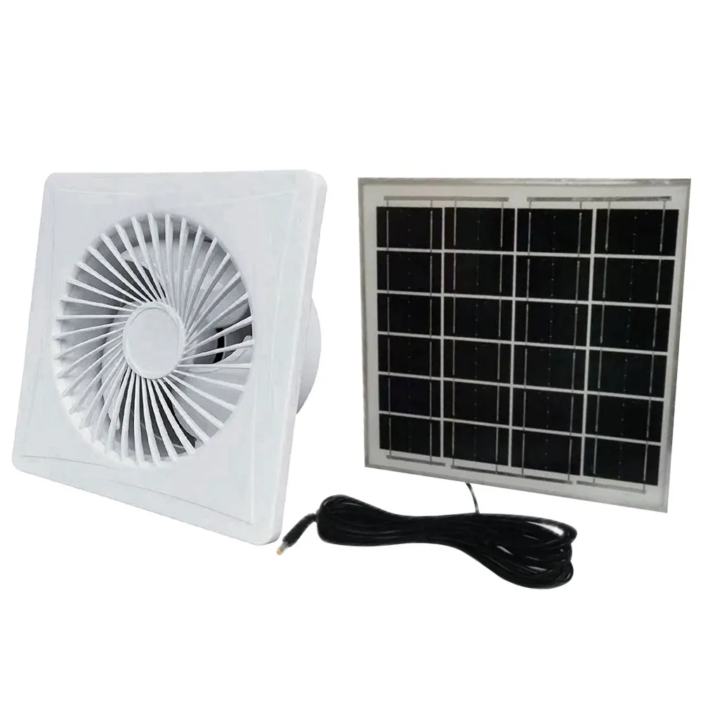 Solar 12V Exhaust Air Blower Energy-saving Wall Mounted Vent Fans Anti-Mosquito Design Extractor Fan for Bathroom Kitchen Toilet