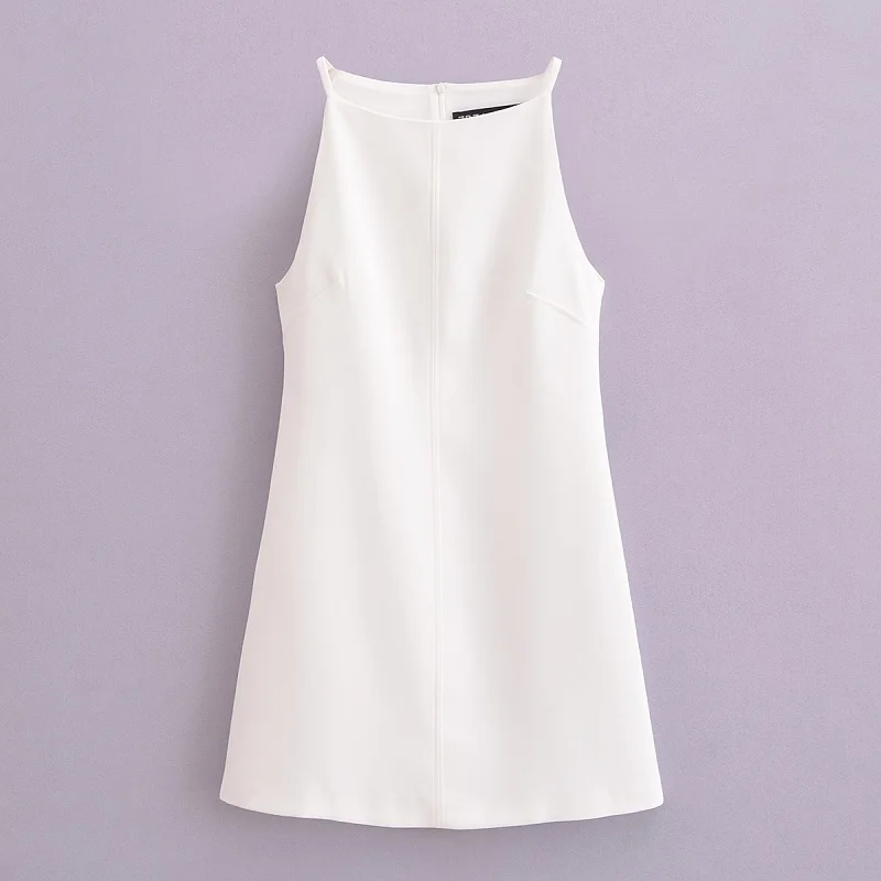 HXAO Short Dresses Elegant Party Evening Dresses 2024 Women\'s Summer Dress Ladies Fashion Sleeveless White Black Ladies Dress
