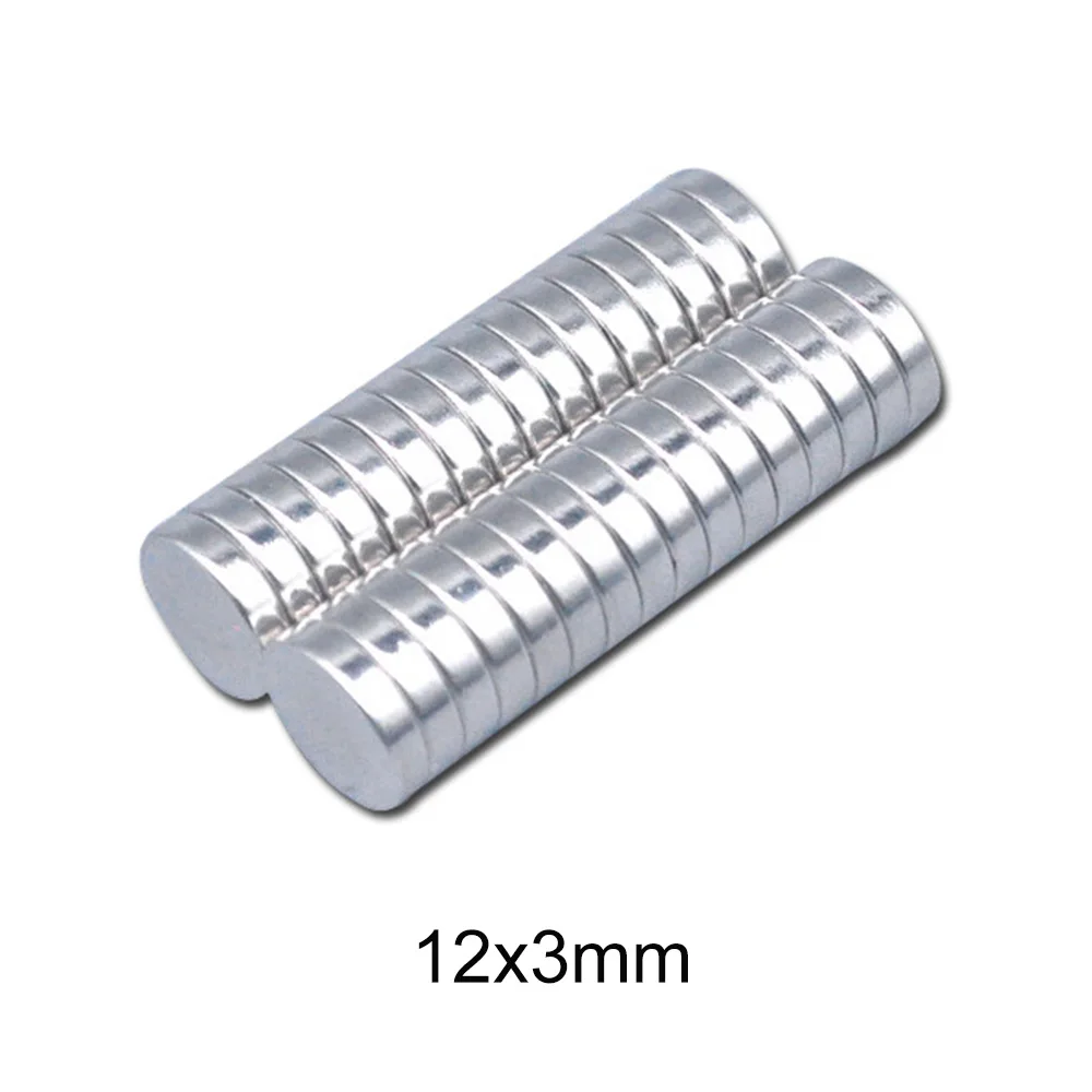 

10~200PCS 12x3 mm Rare Earth Neodymium Magnets 12mm x 3mm Super Powerful Strong Magnetic Magnets 12x3mm Round Diameter 12*3 mm