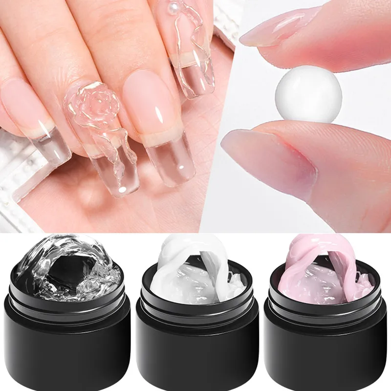 2/3 stücke Klar Nicht-Stick Hand Verlängerung Gel Nagellack Set 3D Gestaltung/Bildhauerei/Schnitzen UV/LED Gel Gelee Harte Gel Maniküre DIY