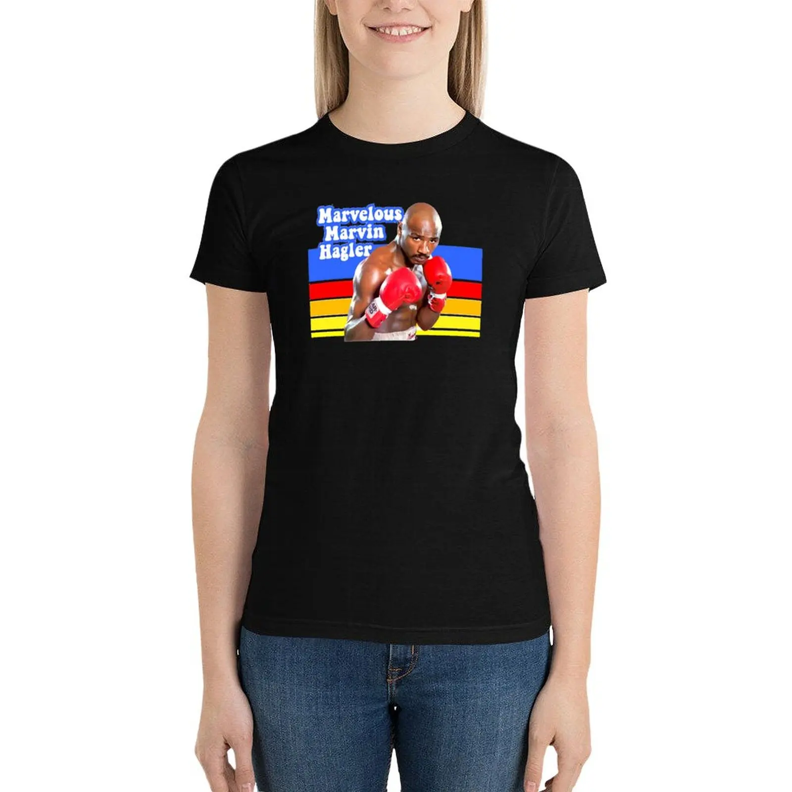 marvin hagler T-Shirt aesthetic clothes summer top Woman clothes