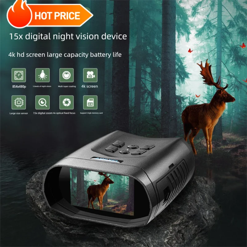 

New4KHigh Definition Low Light Outdoor Photo and Video Recording15Digital Infrared Binoculars