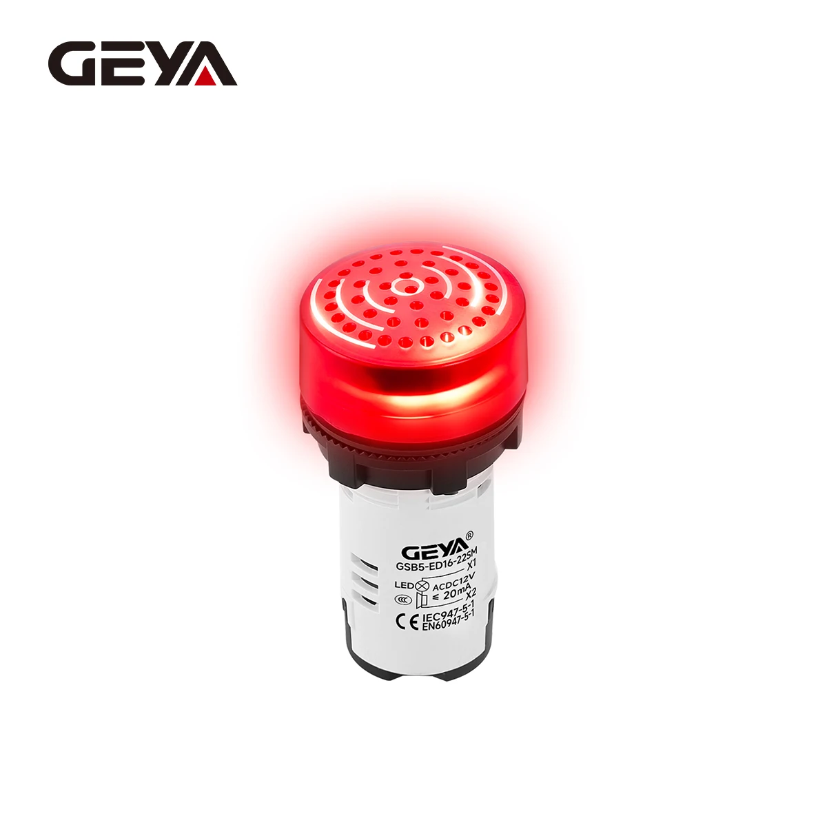 

GEYA 1pcs 22mm Buzzer with Red LED Lndicator Light Flash Alarm Beep Signal Intermittent Sound AC DC 12V 24V