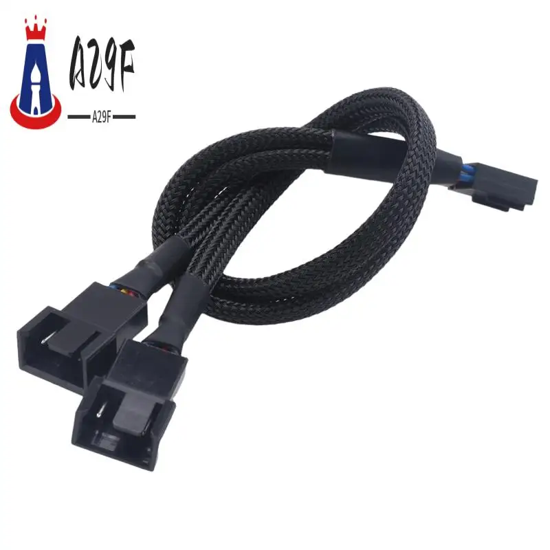 

A29F-3 шт. ШИМ-кабель-разветвитель вентилятора, 2-сторонний 4-контактный Y-образный удлинительный кабель питания, преобразователь 1To2 для материнской платы ПК, вентилятор процессора компьютера