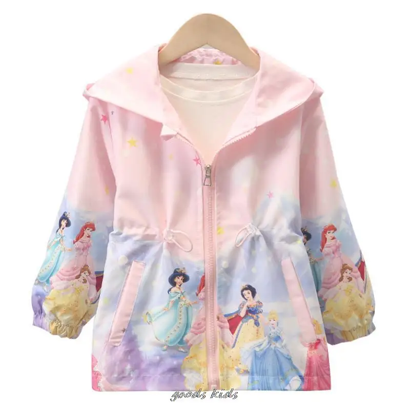 Autumn- Winter Girls Coat White Snow Princess Stormsuit Foreign Trade Jackets 2-13 Years Kid Outdoor Windbreaker For Girl Purple