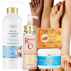 AILKE Natural Multi-Vitamin Skin Care Set, Lightening, Brightening, Nourishing, Moisturizing, Antioxidant, Remove Dark Spots