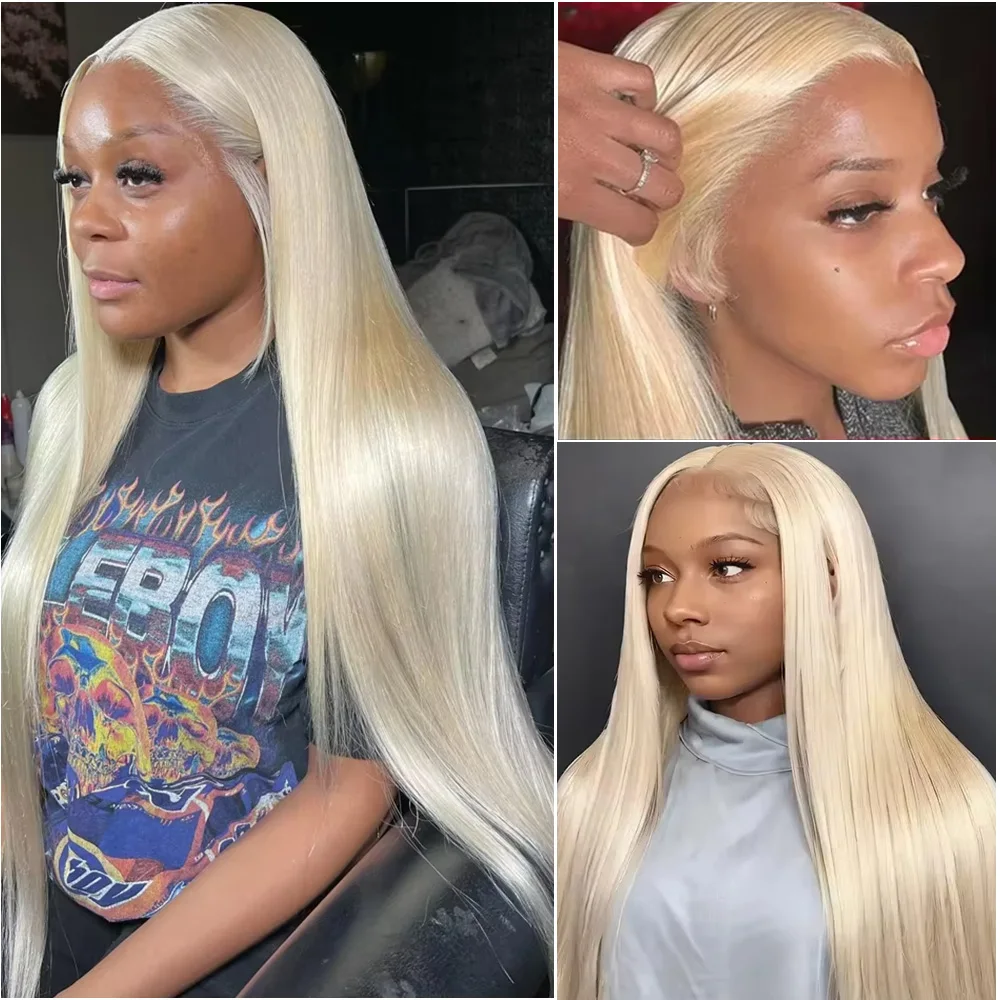 200 Density 613 Blonde Straight Human Lace Front Wigs 13x4 13x6 HD Transparent Lace Frontal Wig Brazilian Preplucked For Women