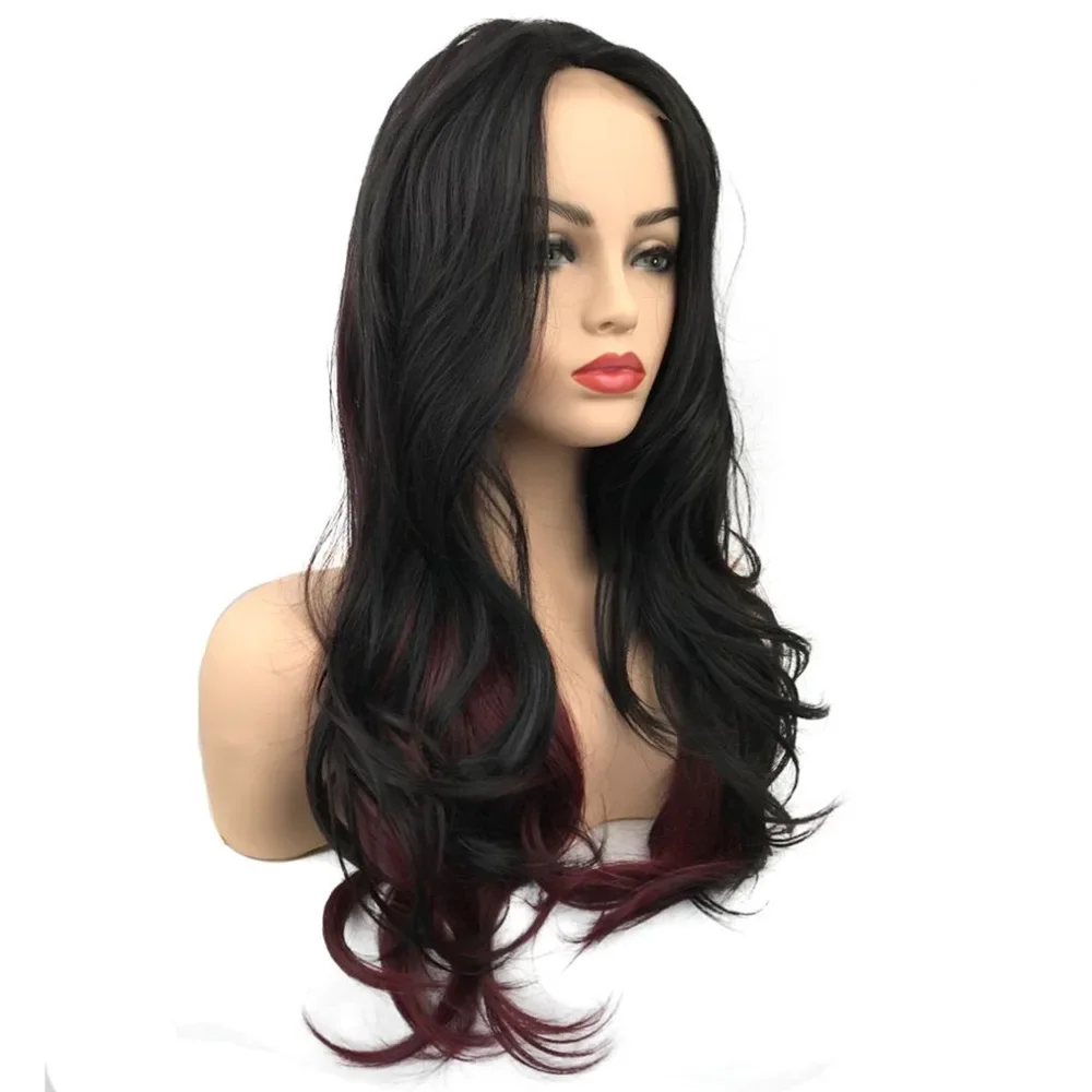 Lace Front Wigs Synthetic Long Curly Wigs Women's  Black/Blond Hairpiece Natural Hair StrongBeauty