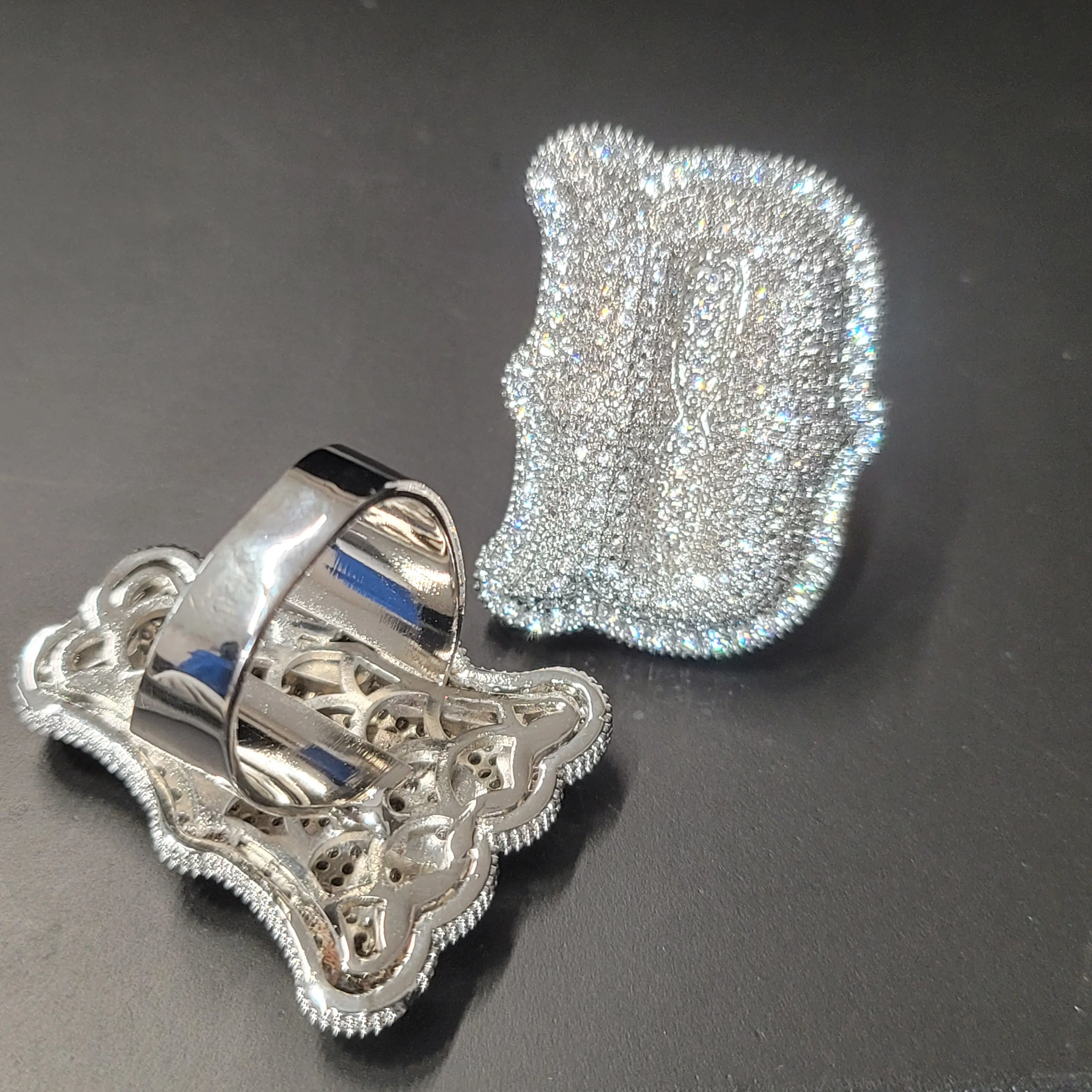 كلمة مخصصة حلقة مفتوحة قابل للتعديل حجم كامل تمهيد الماس خواتم شخصية رسائل مجوهرات هدايا عيد الميلاد عيد ميلاد لها