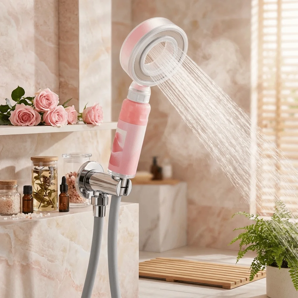 

Built-in Water Filter Pressurized Shower Head Pressurized Design Enhanced Water Flow Skin Care Showerhead