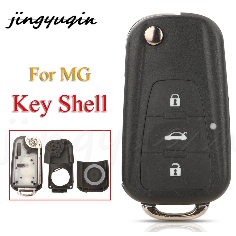

jingyuqin 10X 3BTN Remote Car Key Shell For Roewe MG5 MG7 MG GT GS 350 360 750 W5 Smart Auto Key Case Replacement Body Housing