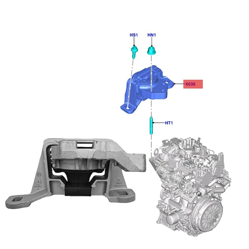 Super Sale Engine Mount Gasket Assembly for Transit Connect 2014-2023 KV6Z6038C KV6Z-6038-A Engine Mounting Bracket KV6Z-6038-C
