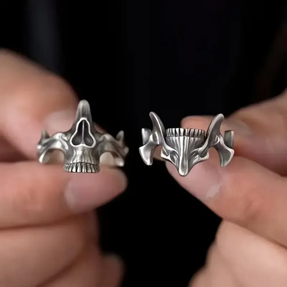 Gothic Skull Mask Rings Skull Mask Design Finger Ring Set for Men Women Punk Mens Rings