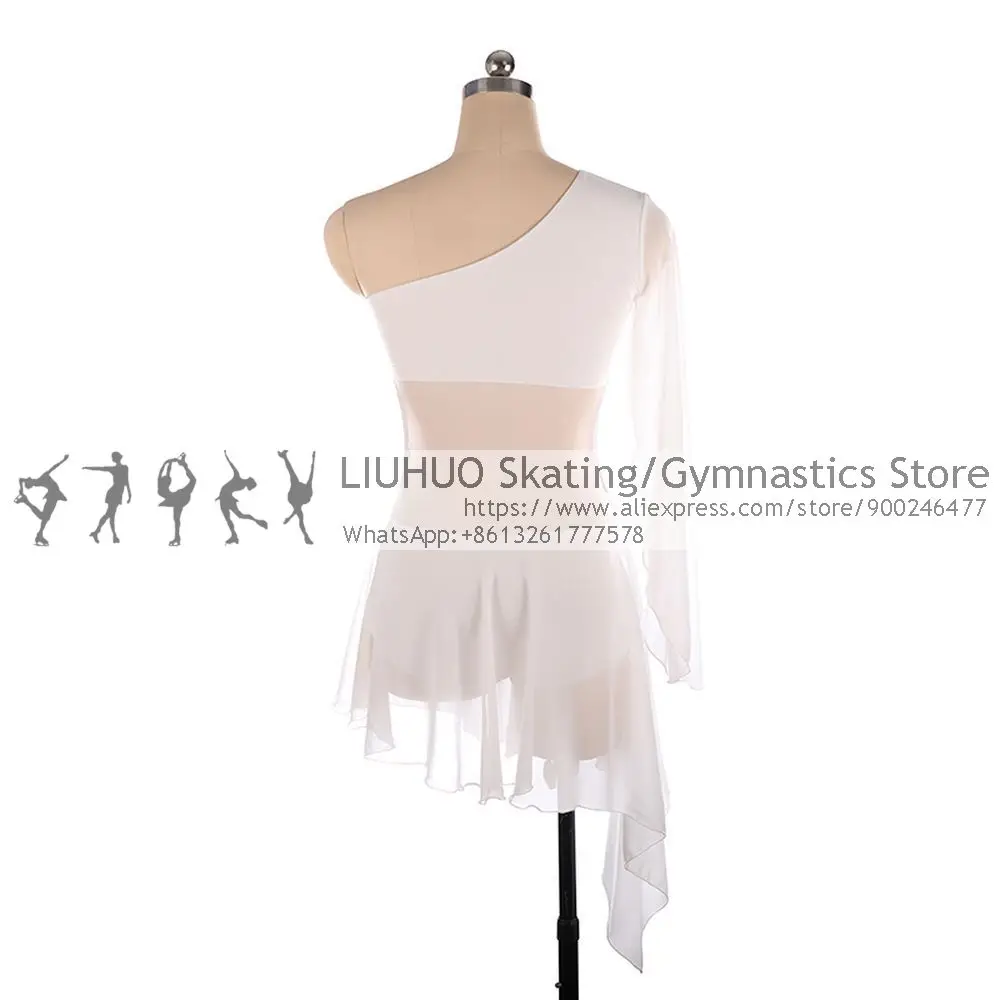 Pole Dance Skirt White Simulation Flower Diamond Mesh Skirt Women\'s Competition Performance