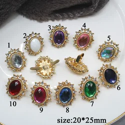 Acrylic Decoration Metal Oval Buckle Bag Fashion Clip Buckle Hardware for Leather Craft Bag, Handbag, Shoe, DIY Accessories 2Pcs