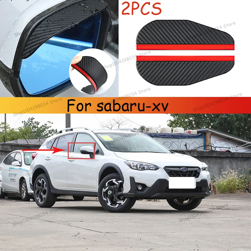 

For sabaru-xv Car 2PCS Carbon Fiber Sun Visor Shade Cover Car Rearview Mirror Rain Eyebrow Protector Clear Vision