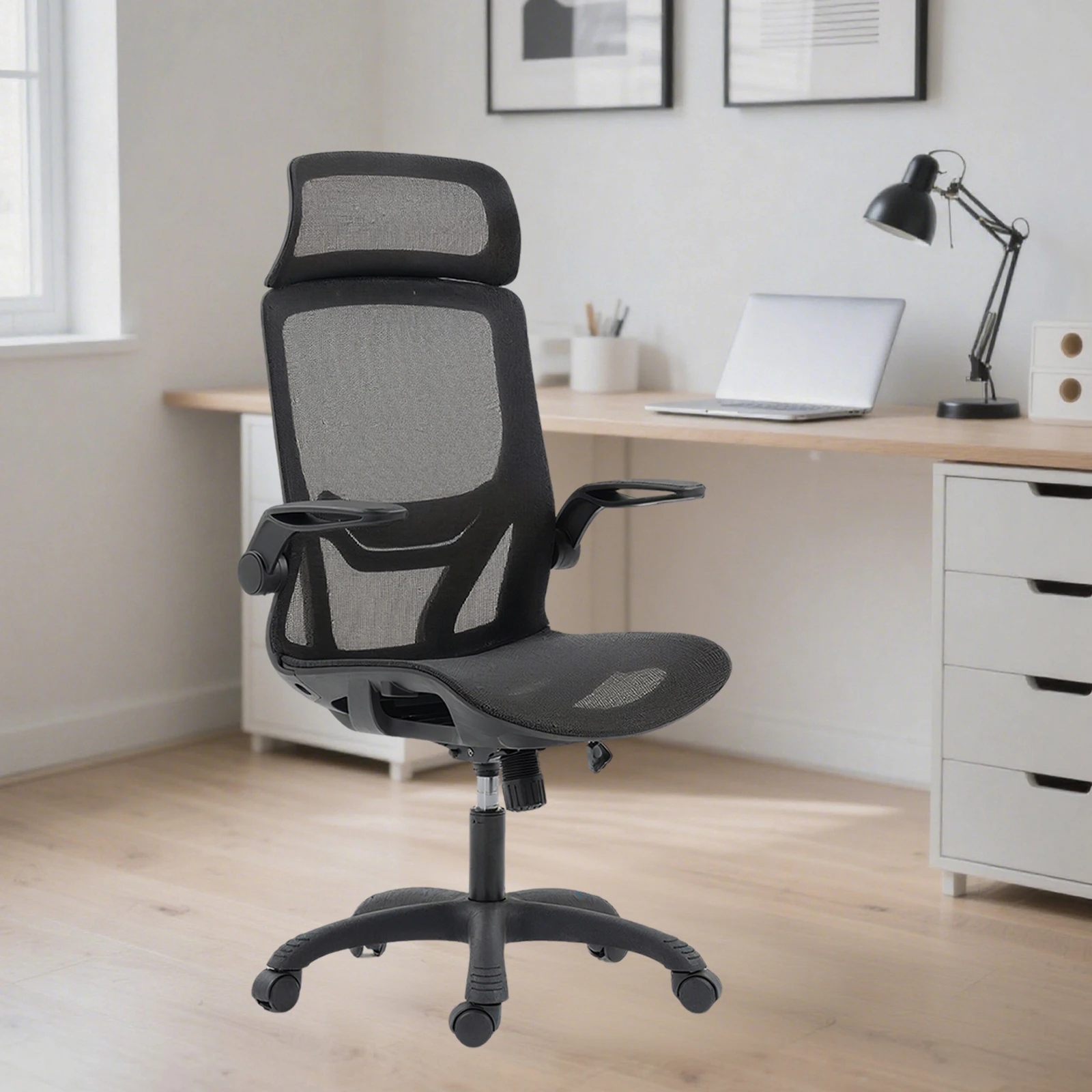 

Home Office Chair Ergonomic Desk Chair Mesh Computer Chair Swivel Rolling with Lumbar Support Arms Mid Back Adjustable Chair
