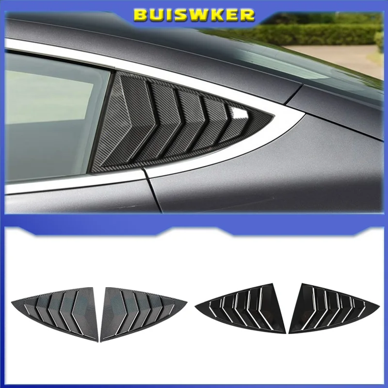 Rear Car Window Shutter Cover for Tesla Model 3 2017-2023 Louver Side Vent Trim Triangle Accessorie