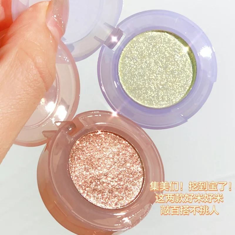 6 cores textura de batata paleta de sombra pérola diamante brilho monocromático highlighter iluminar olhos brilhantes maquiagem cosméticos